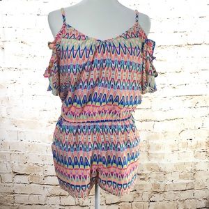Arizona Jeans multicolored cold shoulder romper M